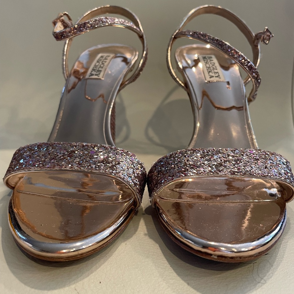 Badgley Mischka Pink Glitter Heels